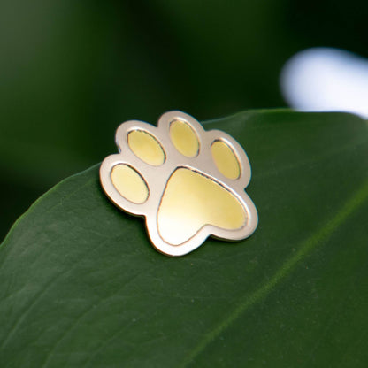 Mixed-Metal Paw Print Plant Charm