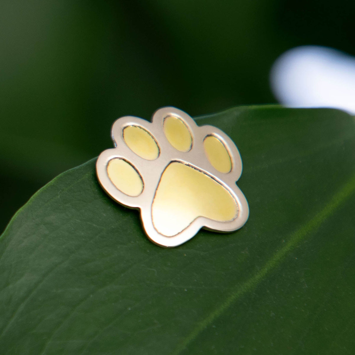 Mixed-Metal Paw Print Plant Charm