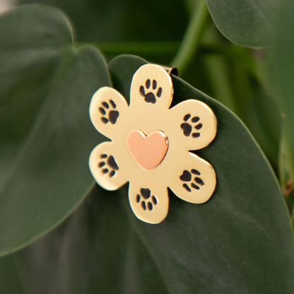 Mixed-Metal Paw Print Plant Charm