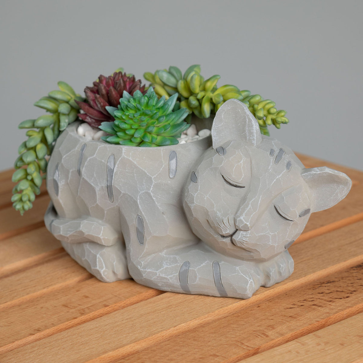 Sleeping Cat or Dog Mini Resin Planter