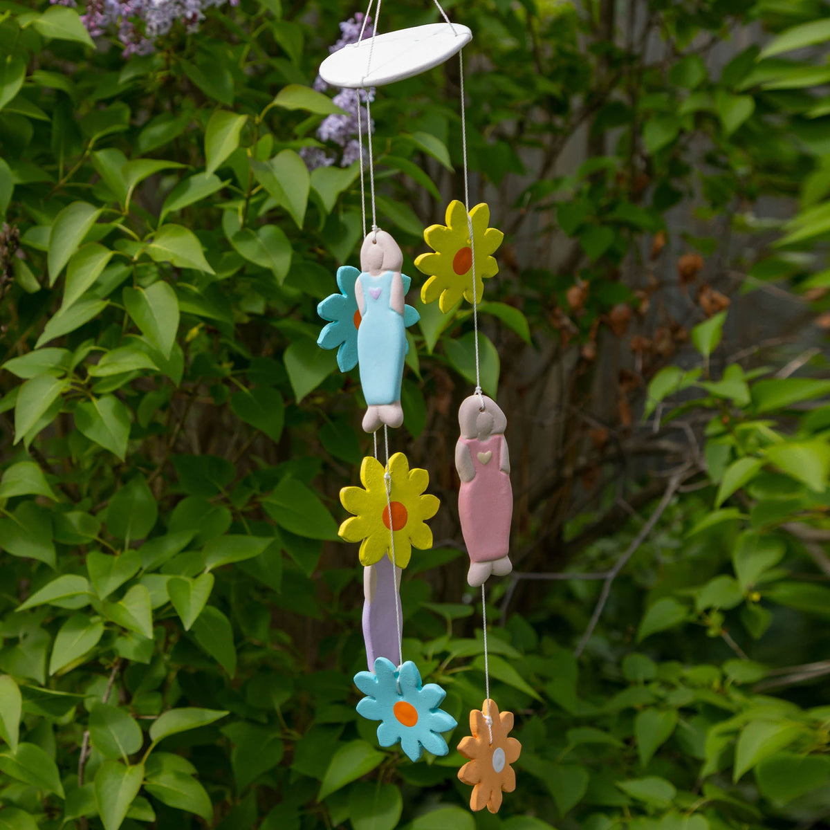 Sisters Floral Ceramic Wind Chime