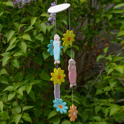 Sisters Floral Ceramic Wind Chime