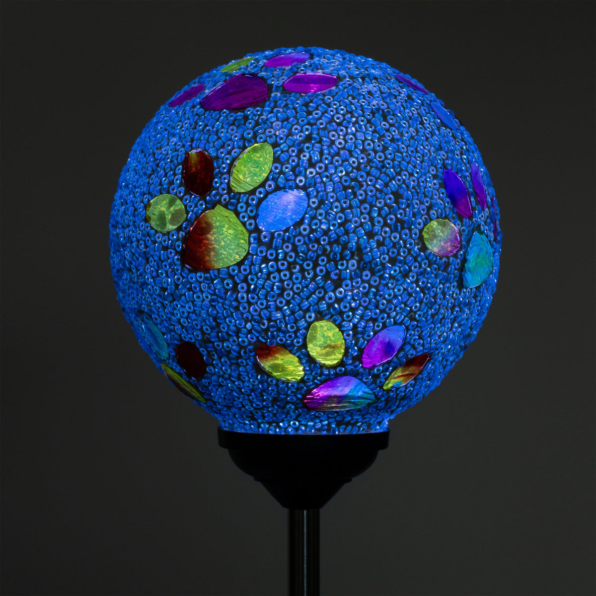 Beaded Paw Print Solar Garden Stake