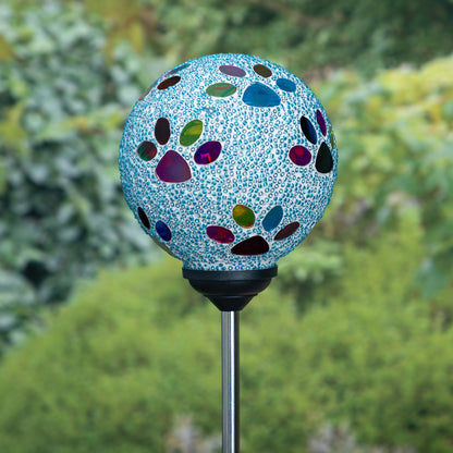 Beaded Paw Print Solar Garden Stake