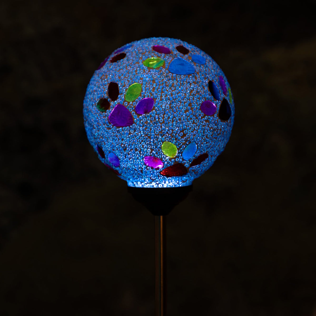 Beaded Paw Print Solar Garden Stake