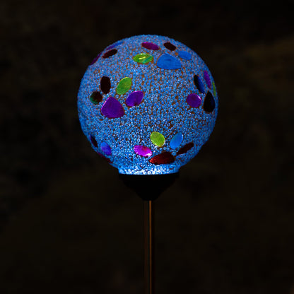 Beaded Paw Print Solar Garden Stake