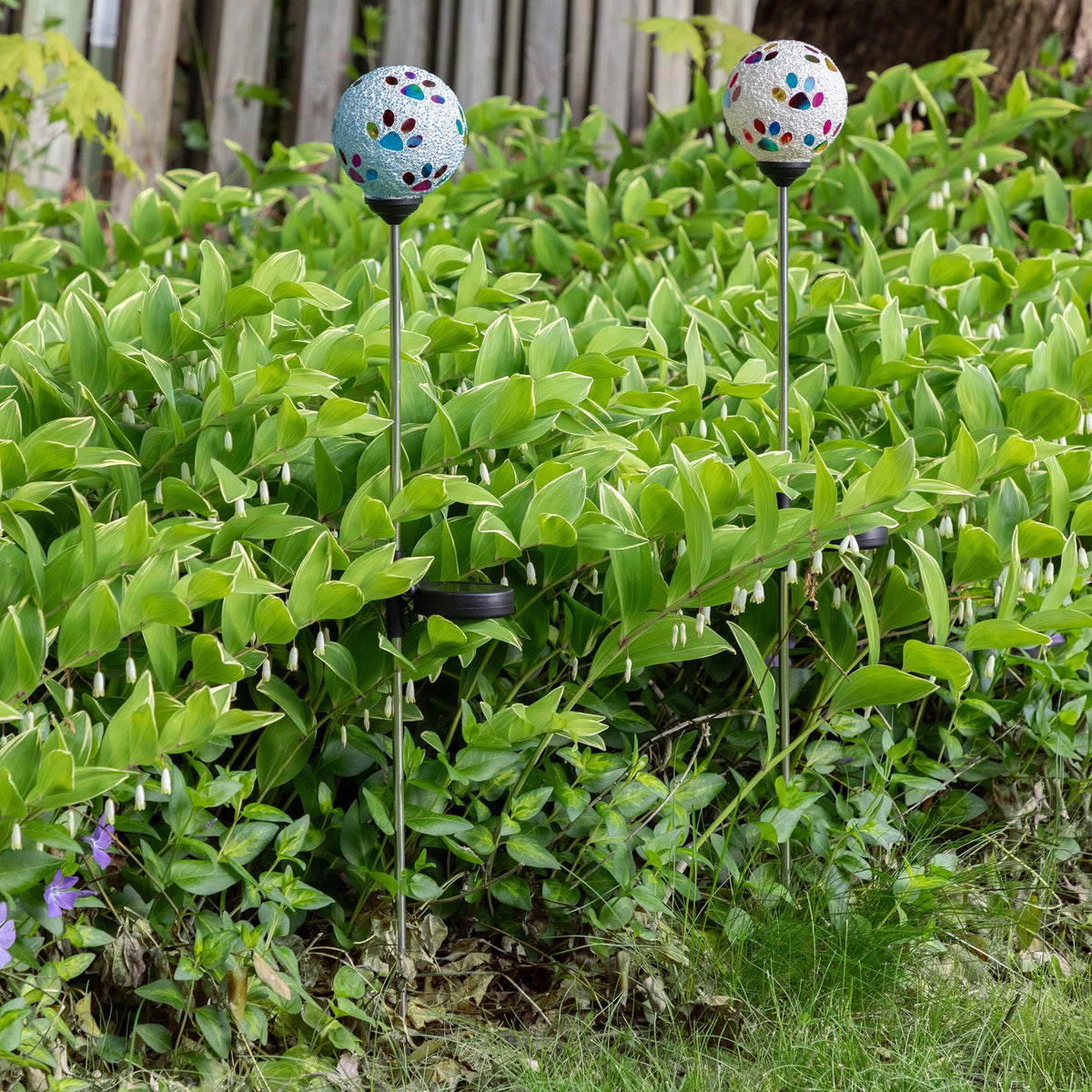 Beaded Paw Print Solar Garden Stake