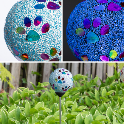 Beaded Paw Print Solar Garden Stake