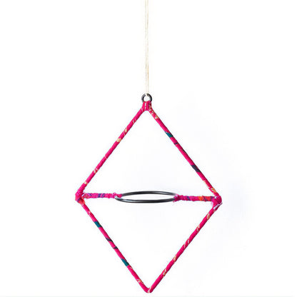 Diamond Sari-Wrapped Hanging Planter