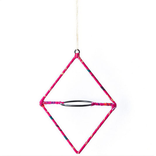 Diamond Sari-Wrapped Hanging Planter