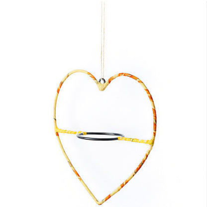 Heart Sari-Wrapped Hanging Planter