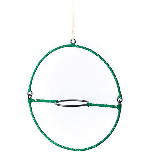 Round Sari-Wrapped Hanging Planter