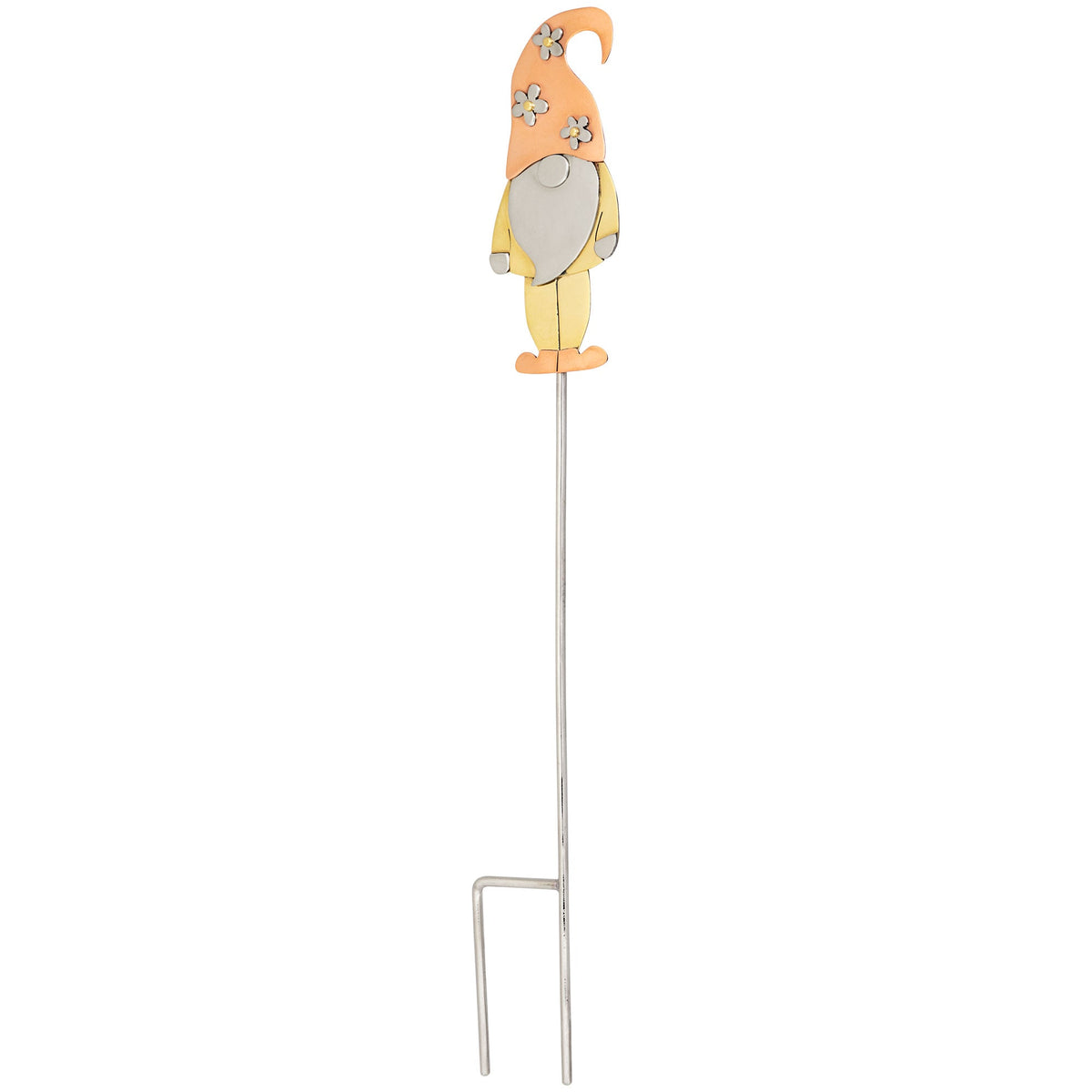 Copper-Cap Gnome Mixed-Metal Plant Stake