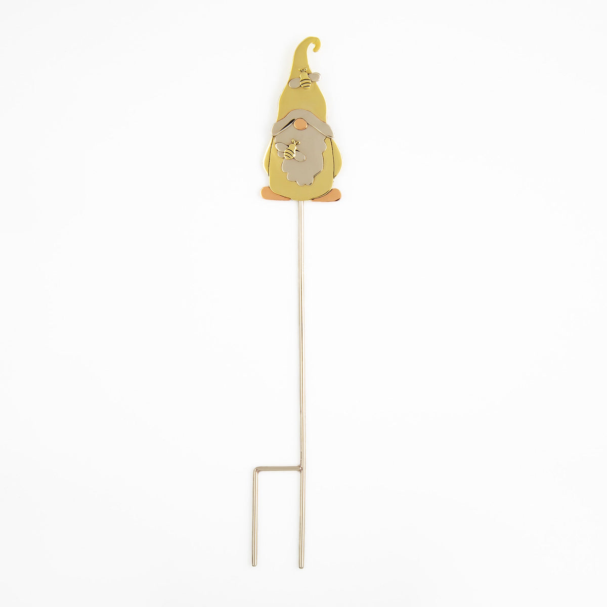 Copper-Cap Gnome Mixed-Metal Plant Stake