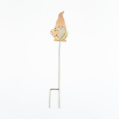 Copper-Cap Gnome Mixed-Metal Plant Stake