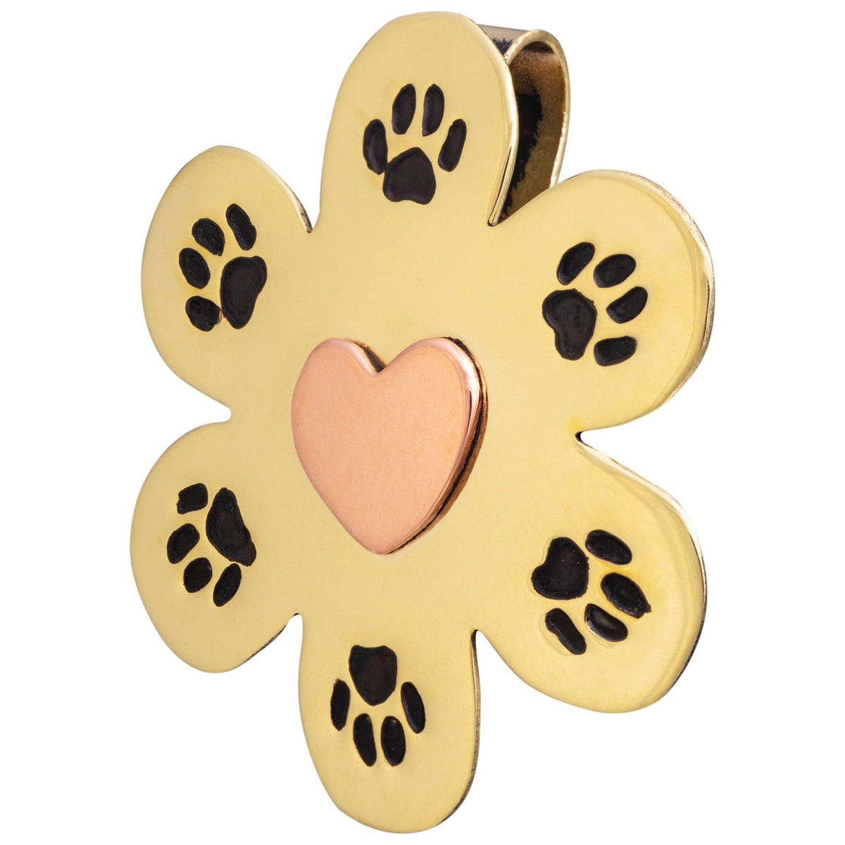 Mixed-Metal Paw Print Plant Charm
