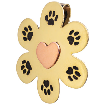 Mixed-Metal Paw Print Plant Charm