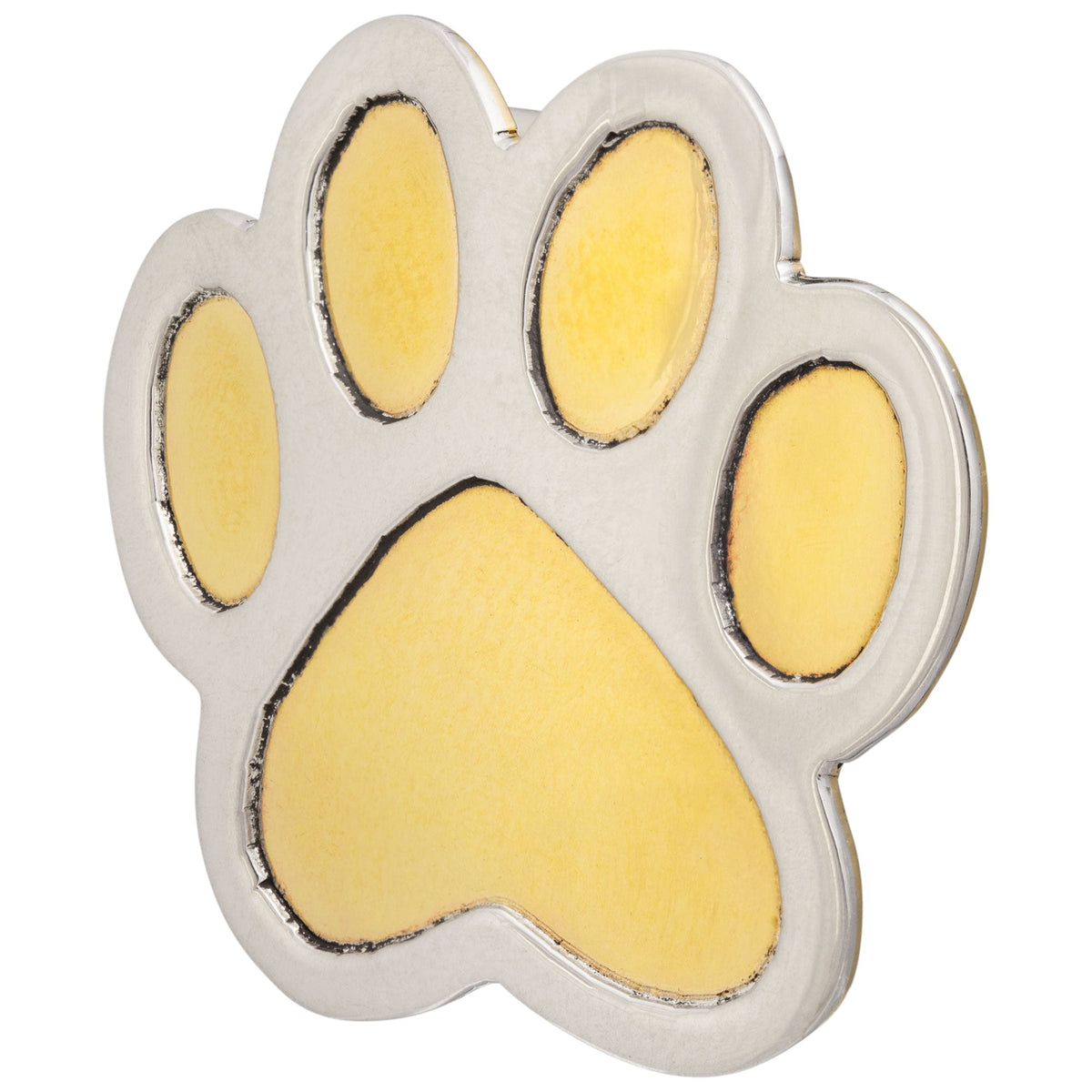 Mixed-Metal Paw Print Plant Charm