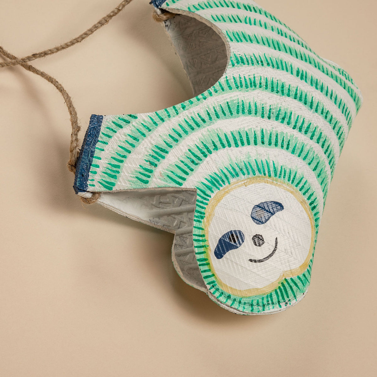Hand-Painted Upcycled Sloth Hanging Planter