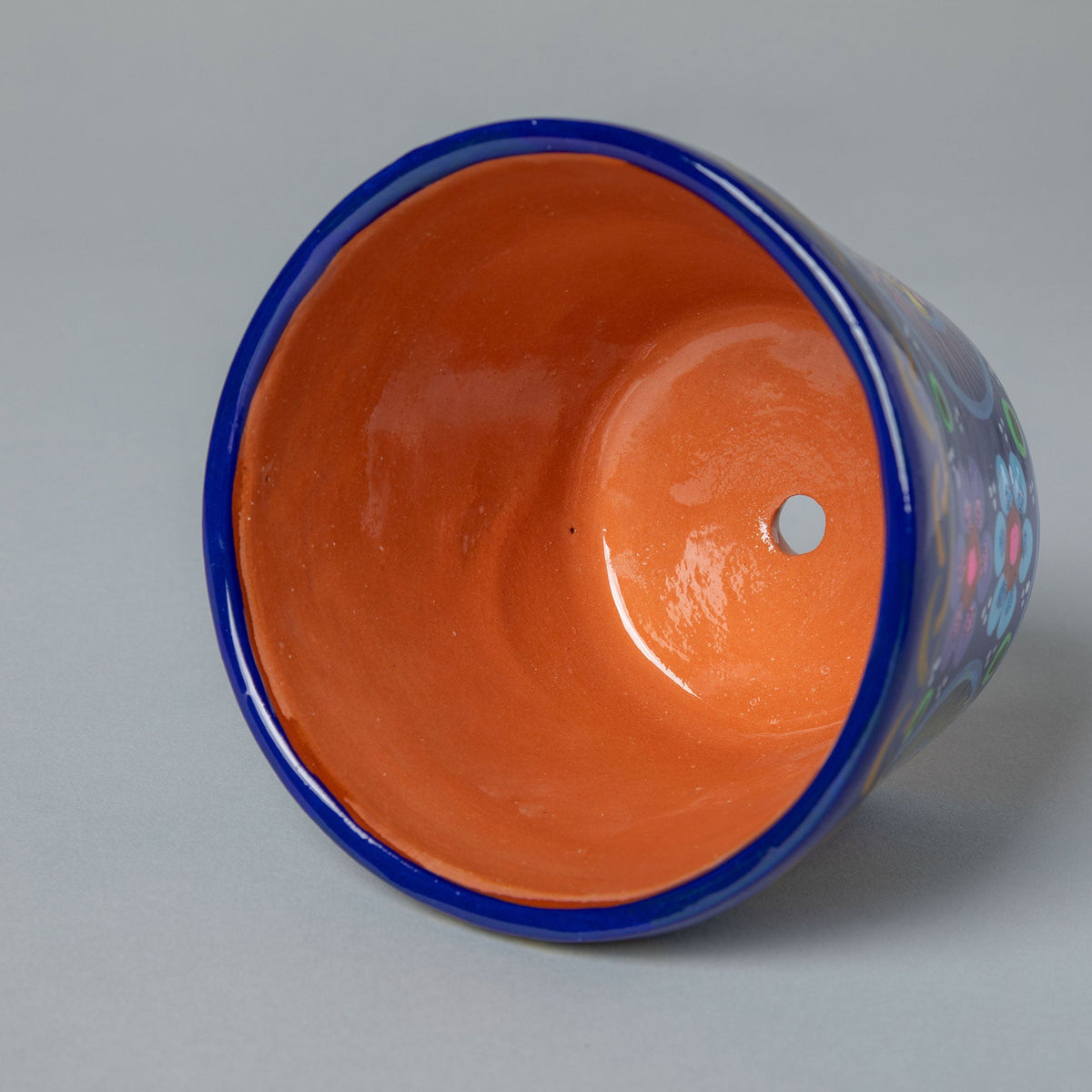 Hand-Painted Fiesta Ceramic Planter & Saucer