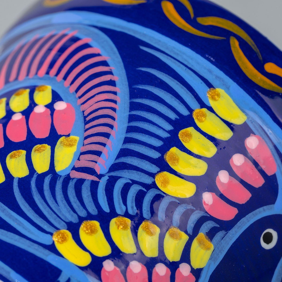 Hand-Painted Fiesta Ceramic Planter & Saucer