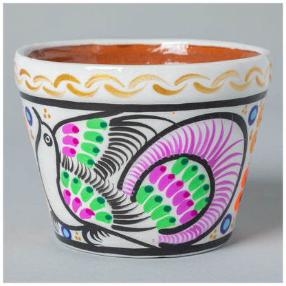 Hand-Painted Fiesta Ceramic Planter & Saucer
