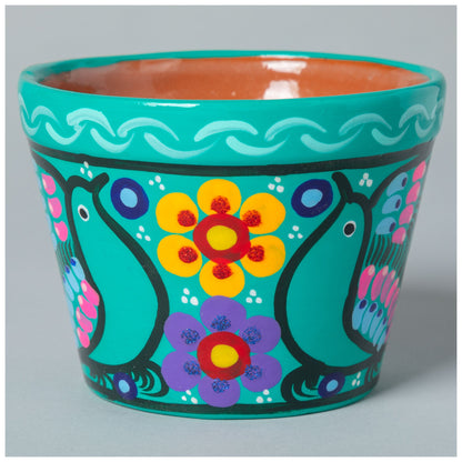 Hand-Painted Fiesta Ceramic Planter & Saucer
