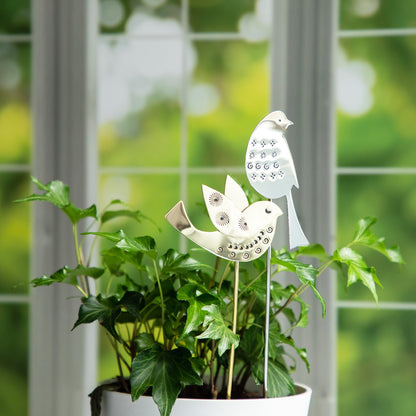 Brass Bird Plant Stakes