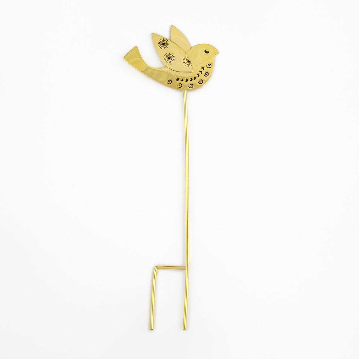 Brass Bird Plant Stakes