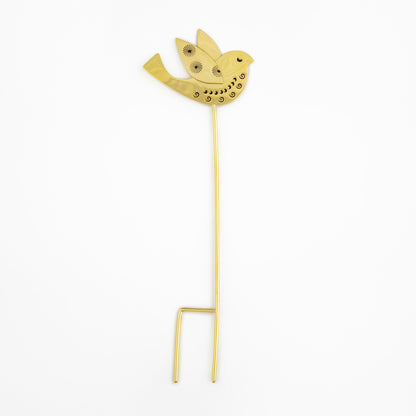 Brass Bird Plant Stakes