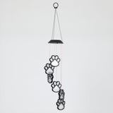 Multicolor Paw Print Solar Wind Chime