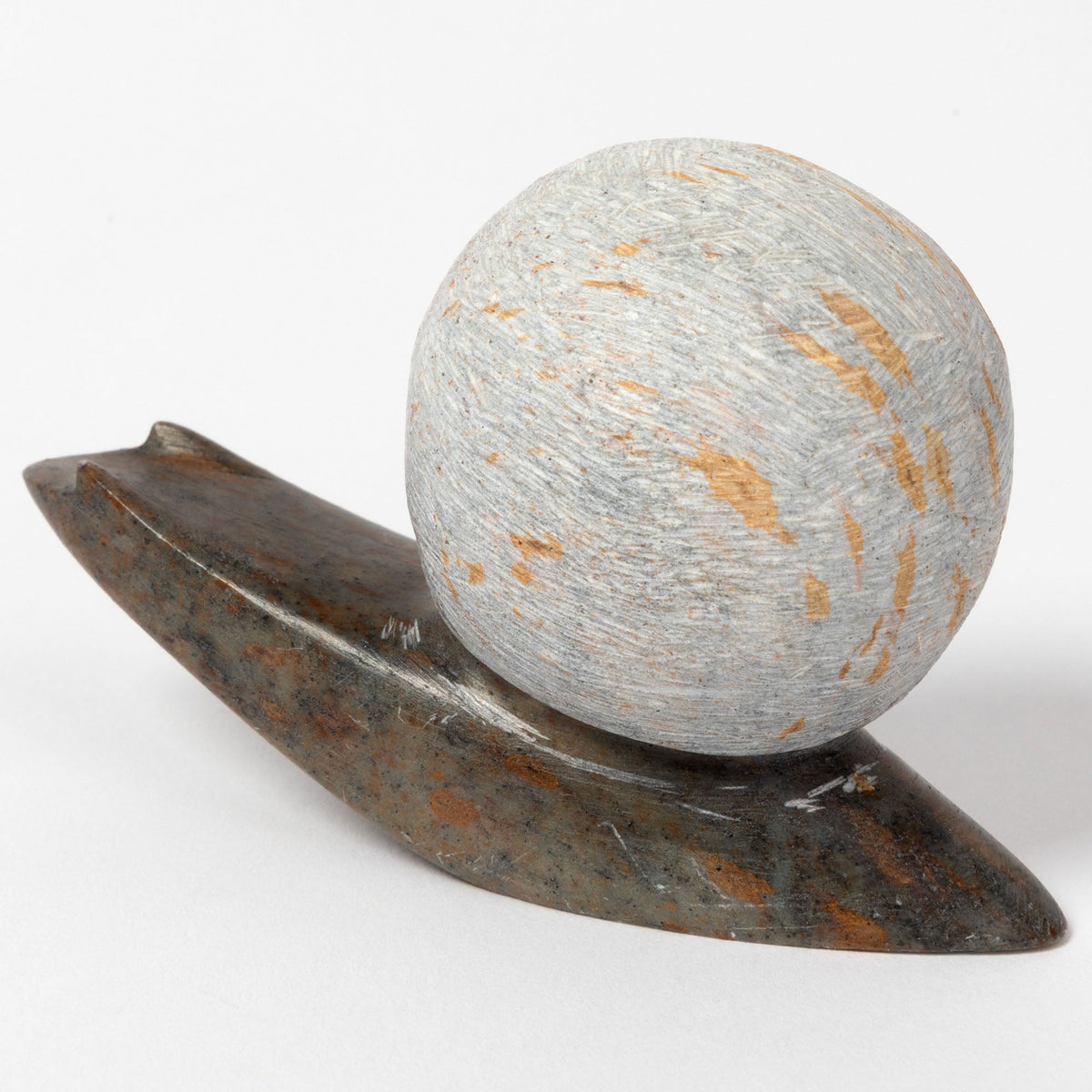 Serpentine Stone Snail Garden Sculpture