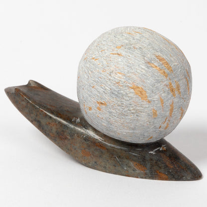 Serpentine Stone Snail Garden Sculpture