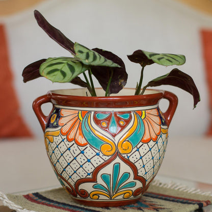 Talavera-Inspired Floral Urn Planter