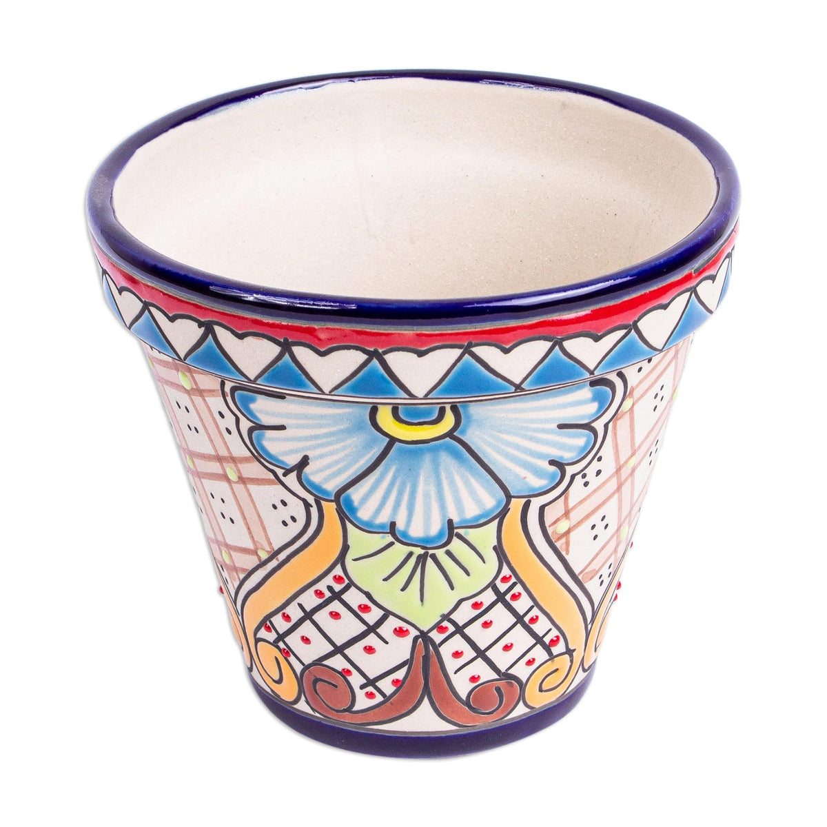Talavera-Inspired Floral Ceramic Planter