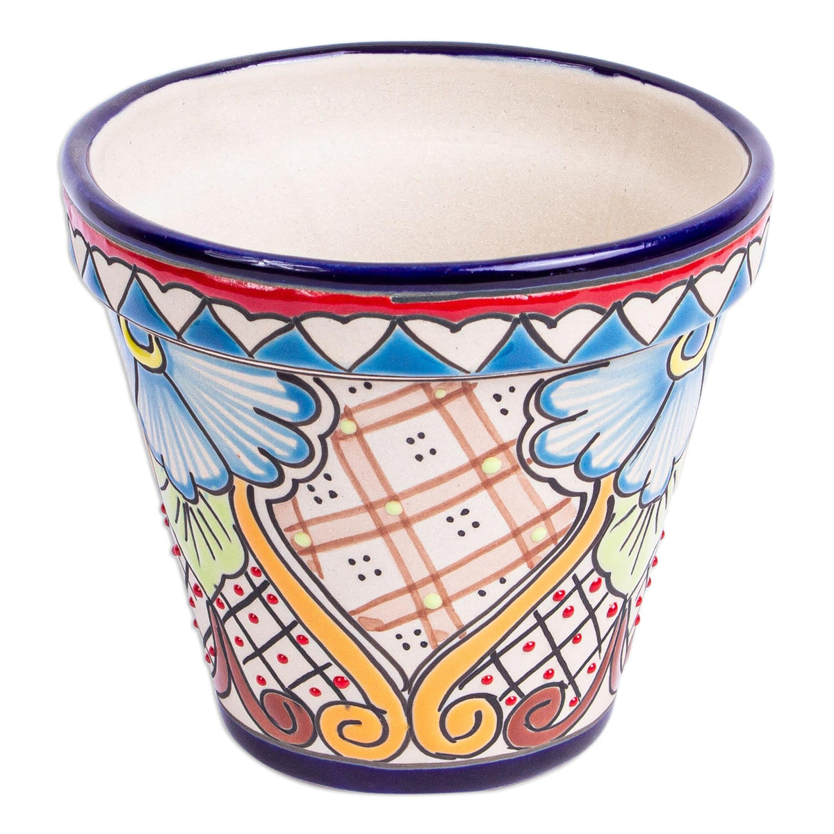 Talavera-Inspired Floral Ceramic Planter