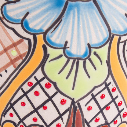 Talavera-Inspired Floral Ceramic Planter