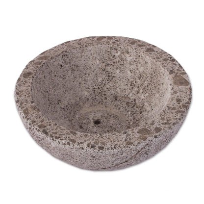 Spiral-Pattern Reclaimed Stone Planter