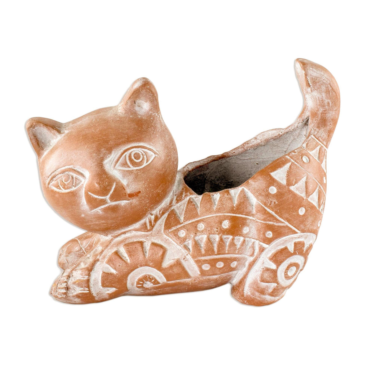 Stretching Cat Ceramic Planter