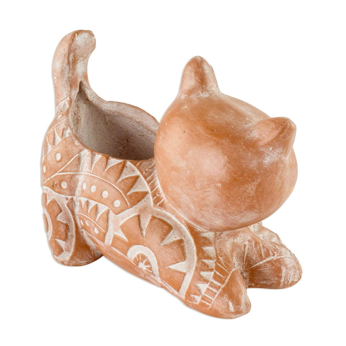 Stretching Cat Ceramic Planter